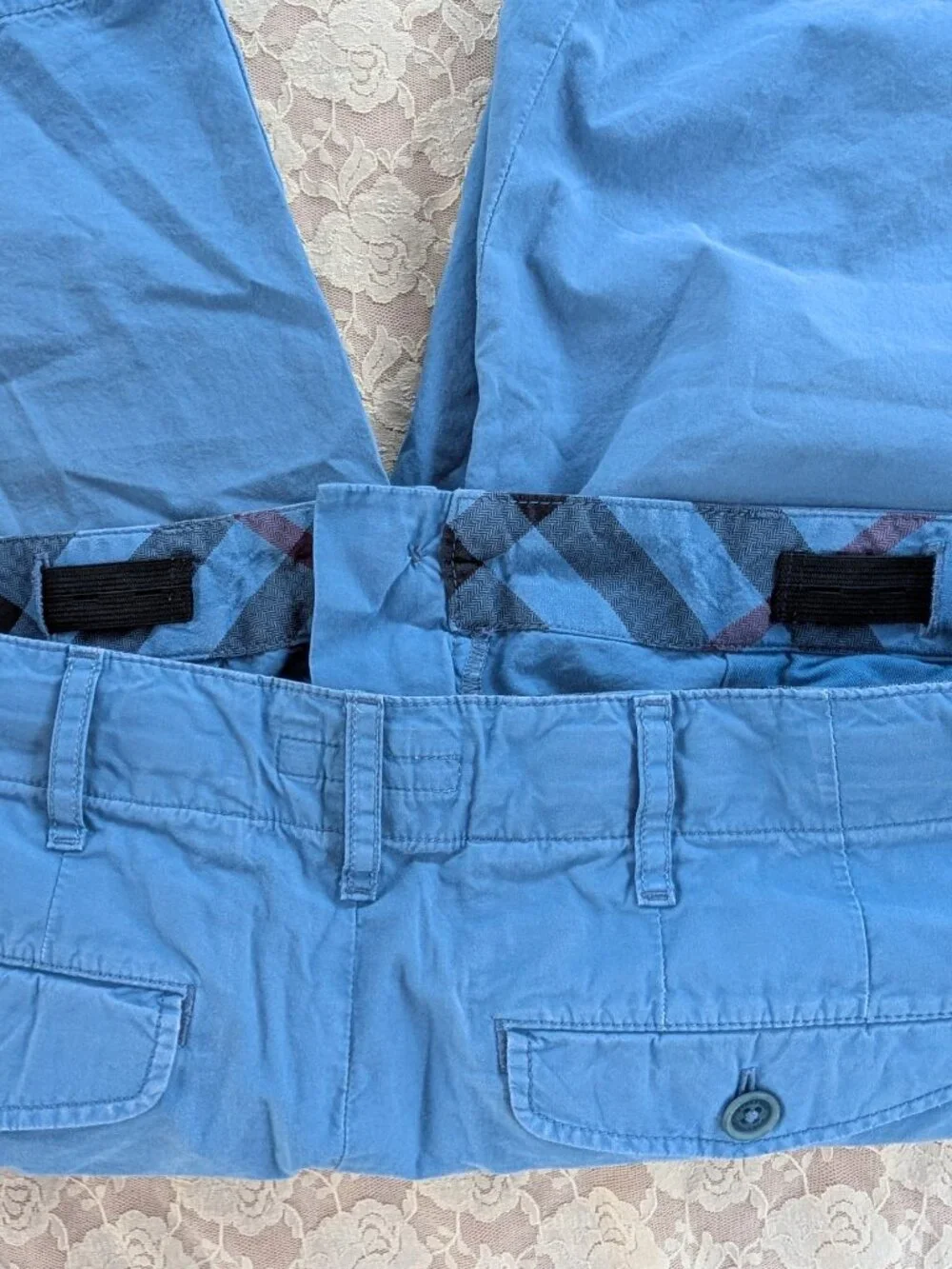 Burberry children blue bermuda shorts with pockets adjustable waist size 14y GUC